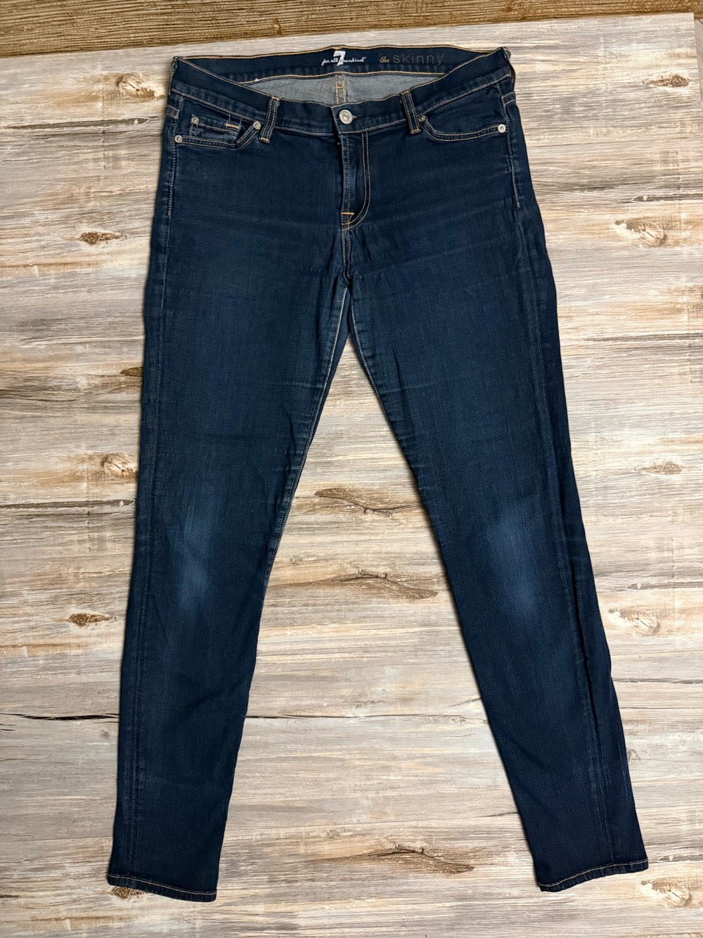 7 For All Mankind Jeans Women’s 30 The Skinny Dark Blue Stretch 5-Pocket Stretch